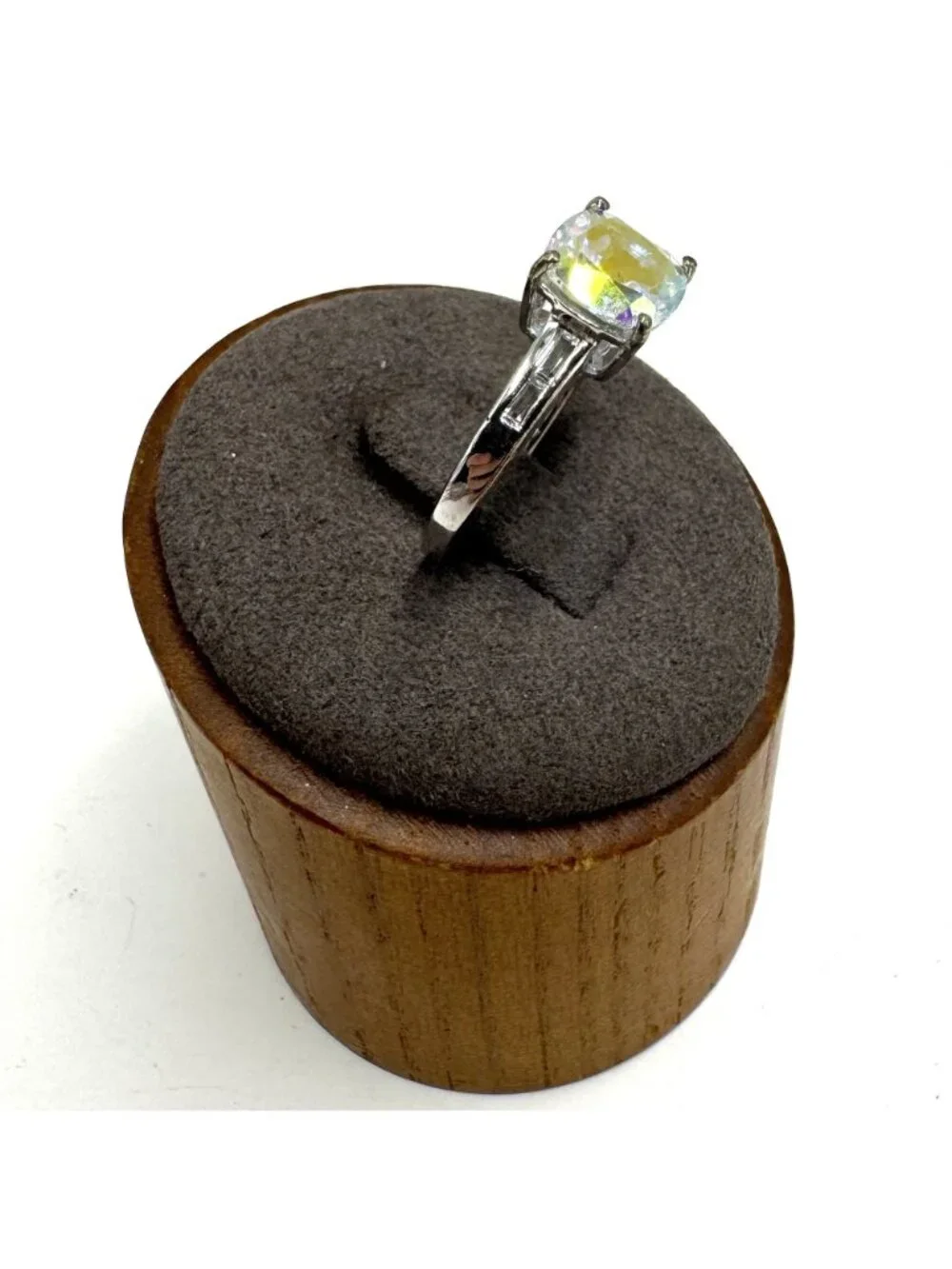D'Joy Sterling Silver 925 Mystic Topaz Prong Set Statement Ring Size 7